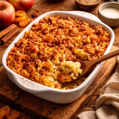 Image of Buttermilk Apple Apricot Noodle Pudding