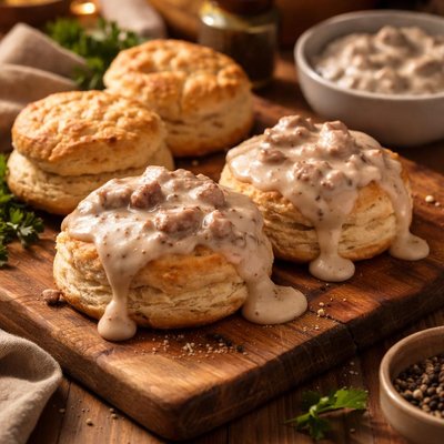 Image of Buttermilk Biscuits and Pepper Gravy