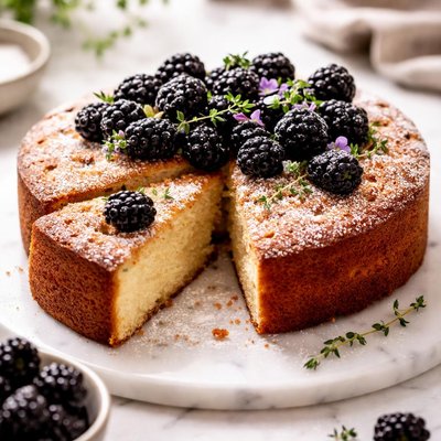 Image of Buttermilk Cake with Blackberries