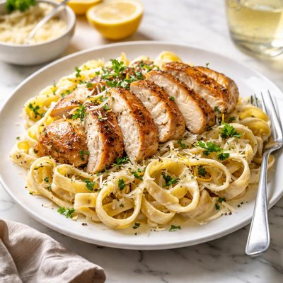 Image of Buttermilk Fettuccine with Chicken Breasts