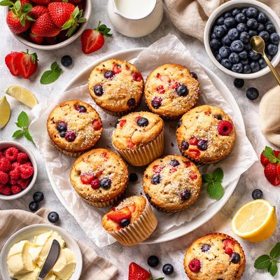 Image of Buttermilk Mixed Berry Muffins