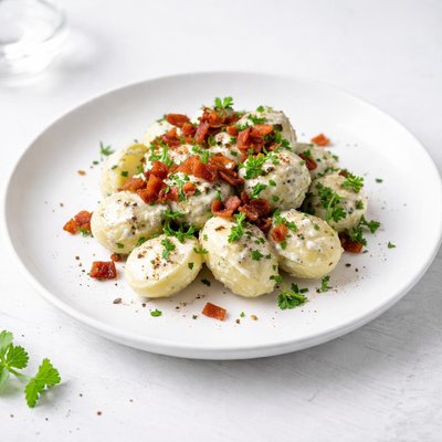 Image of Buttermilk Parsley Spuds with Bacon Indeed
