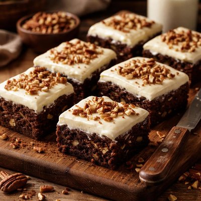 Image of Buttermilk Pecan Brownies with Sour Cream Frosting