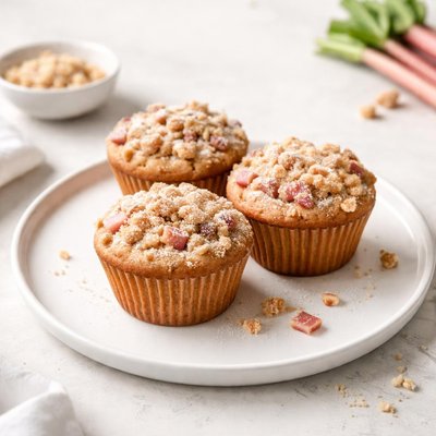 Image of Buttermilk Rhubarb Crumble Muffins