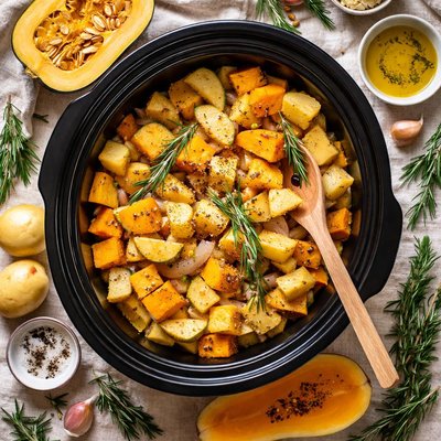 Image of Butternut Squash and Potatoes with Rosemary Slow Cooker