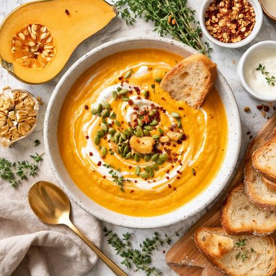Image of Butternut Squash and Roasted Garlic Bisque