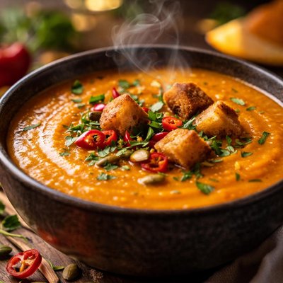 Image of Butternut Squash and Roasted Red Pepper Soup