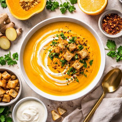 Image of Butternut Squash Bisque with Ginger and Orange Zest