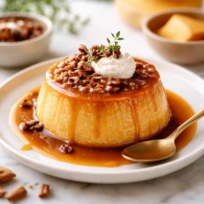 Image of Butternut Squash Creme Flan with Caramel Sauce