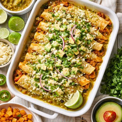 Image of Butternut Squash Enchiladas with Tomatillo Sauce