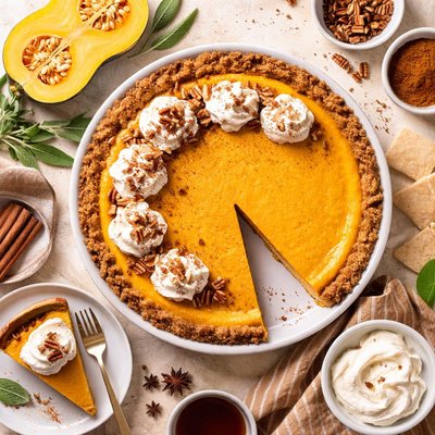 Image of Butternut Squash Pie with Graham Cracker Crust