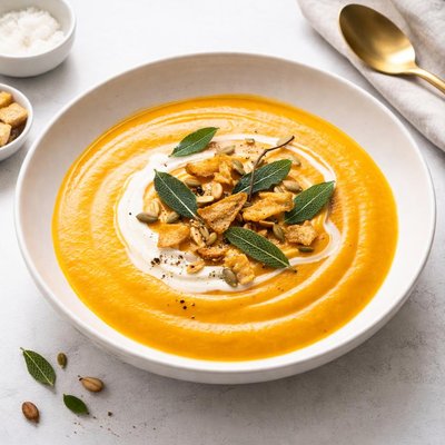 Image of Butternut Squash Roasted Garlic Sage Soup
