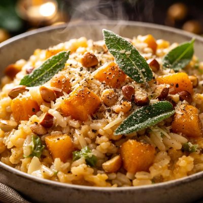 Image of Butternut Squash Sage and Hazelnut Risotto