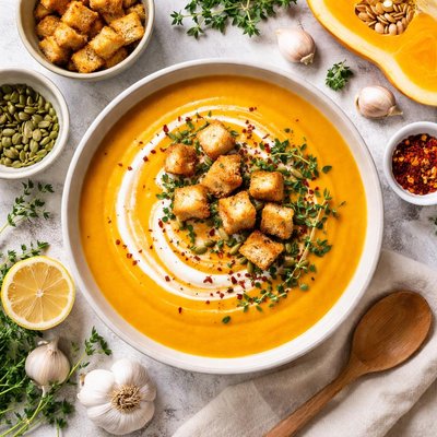 Image of Butternut Squash Soup with Croutons Dairy Free