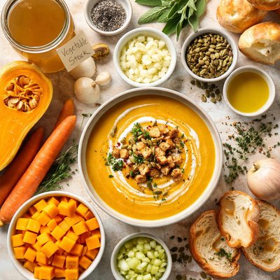 Image of Butternut Squash Soup with Vegetable Stock
