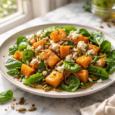 Image of Butternut Squash with Baby Spinach
