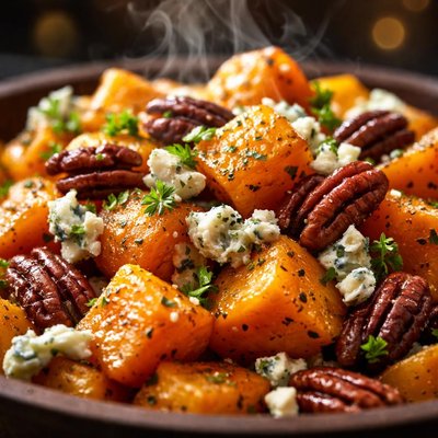 Image of Butternut Squash with Pecans and Blue Cheese