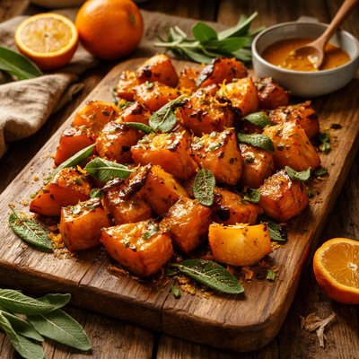 Image of Butternut Squash with Tangerine and Sage Glaze