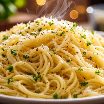 Image of Buttery Angel Hair Pasta with Parmesan Cheese