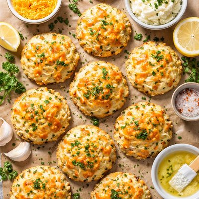 Image of Buttery Garlic and Sharp Cheddar Biscuits Low Carb