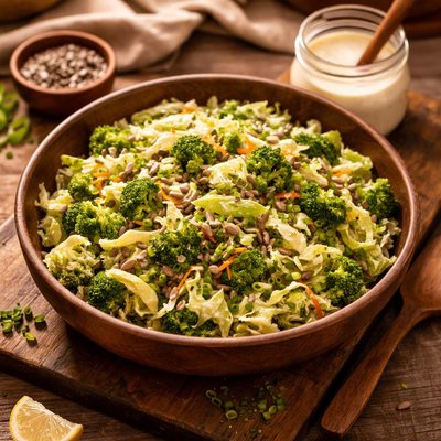 Image of Cabbage Broccoli Salad and Dressing