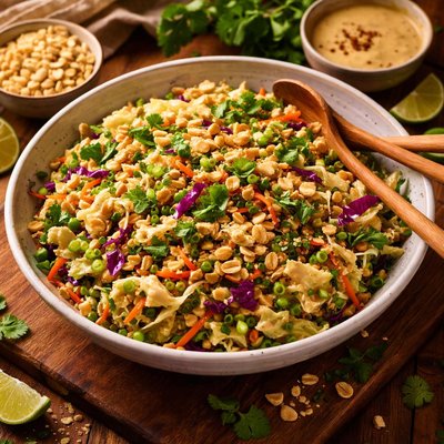 Image of Cabbage Salad with Peanut Dressing Vegan