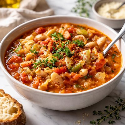 Image of Cabbage Tomato and Vegetable Soup