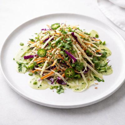 Image of Cabbage Turnip Cole Slaw with Jalapeno Dressing