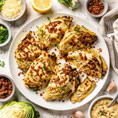 Image of Cabbage Wedges with Cheese Sauce