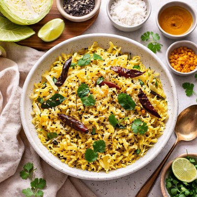 Image of Cabbage with Mustard Seeds and Coconut