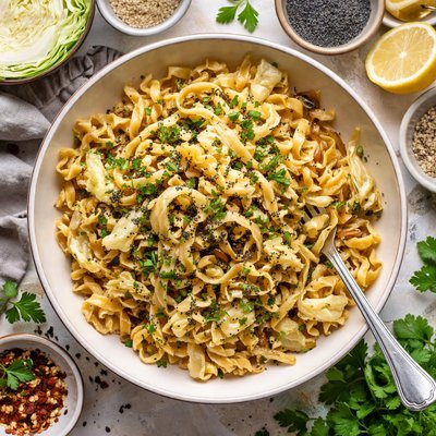 Image of Cabbage with Noodles and Poppy Seed