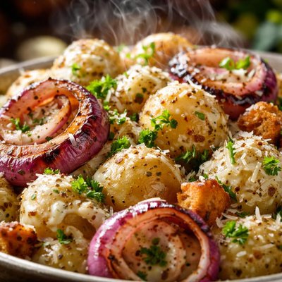Image of Caesar Potato Salad with Grilled Red Onion