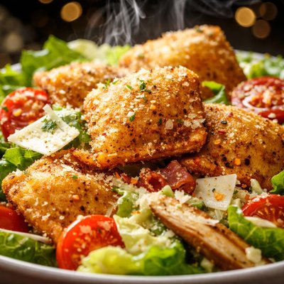 Image of Caesar Salad with Fried Ravioli