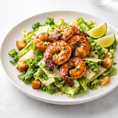Image of Caesar Salad with Tequila Lime Grilled Shrimp with Chipotl