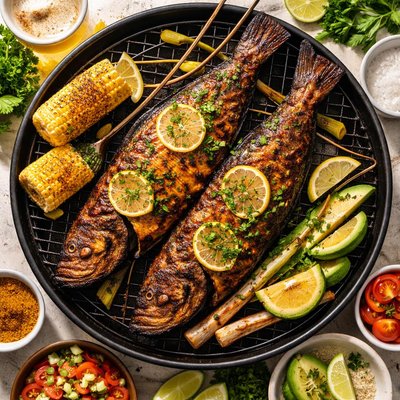 Image of Cajun Beer Basted Red Drum on the Grill