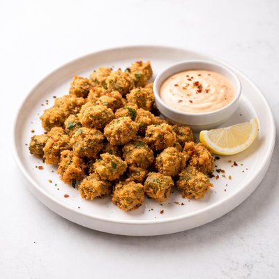 Image of Cajun Fried Okra with Creamy Chili Sauce