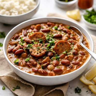 Image of Cajun Red Beans with Andouille Sausage Crock Pot