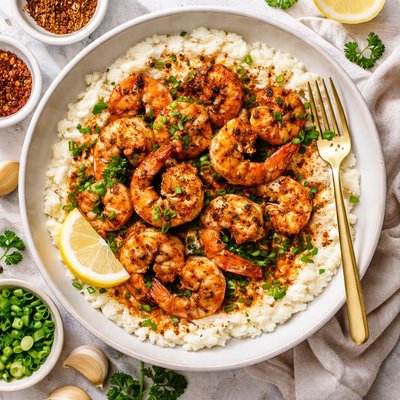 Image of Cajun Shrimp and Mashed Cauliflower