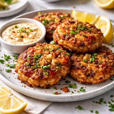 Image of Cajun Shrimp Cakes with Andouille Sausage