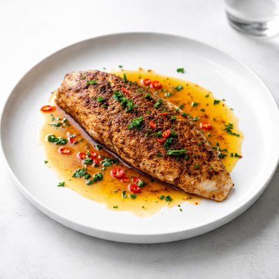 Image of Cajun Style Fillet of Catfish with Spicy Butter Sauce