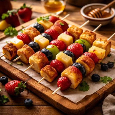 Image of Cake and Fruit Kabobs