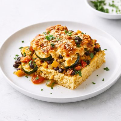 Image of Calabacitas Casserole with Polenta and Cheese