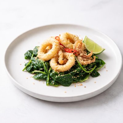 Image of Calamari with Asian Spinach