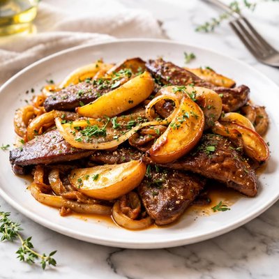 Image of Calf Liver Apples and Onions