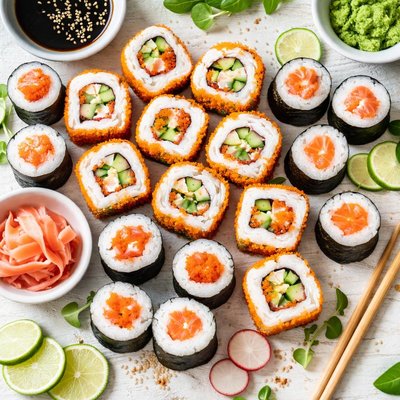 Image of California and Maki Rolls Japanese Sushi