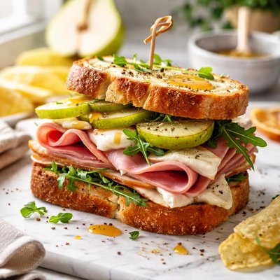 Image of California Bartlett Pear Ham and Cheese Sandwich