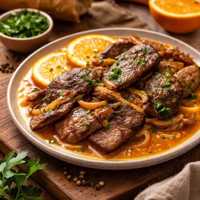 Image of Calves Liver in Fresh Orange Juice