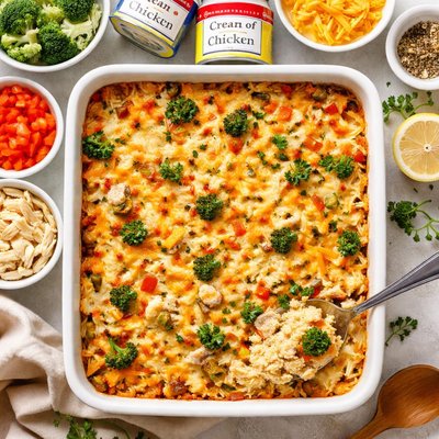 Image of Campbell's Cheesy Chicken Rice Casserole