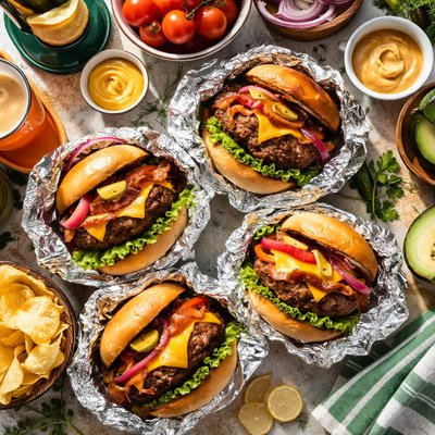 Image of Camping Burgers in Foil