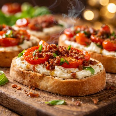 Image of Can Can Canaps Boursin Baguette Bruschetta